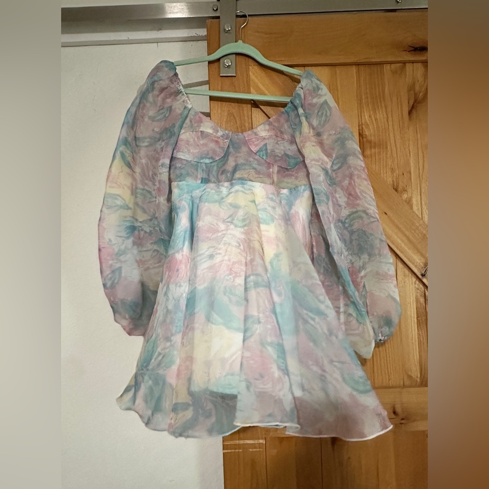 Elegant Multicolor Long Sleeve Dress